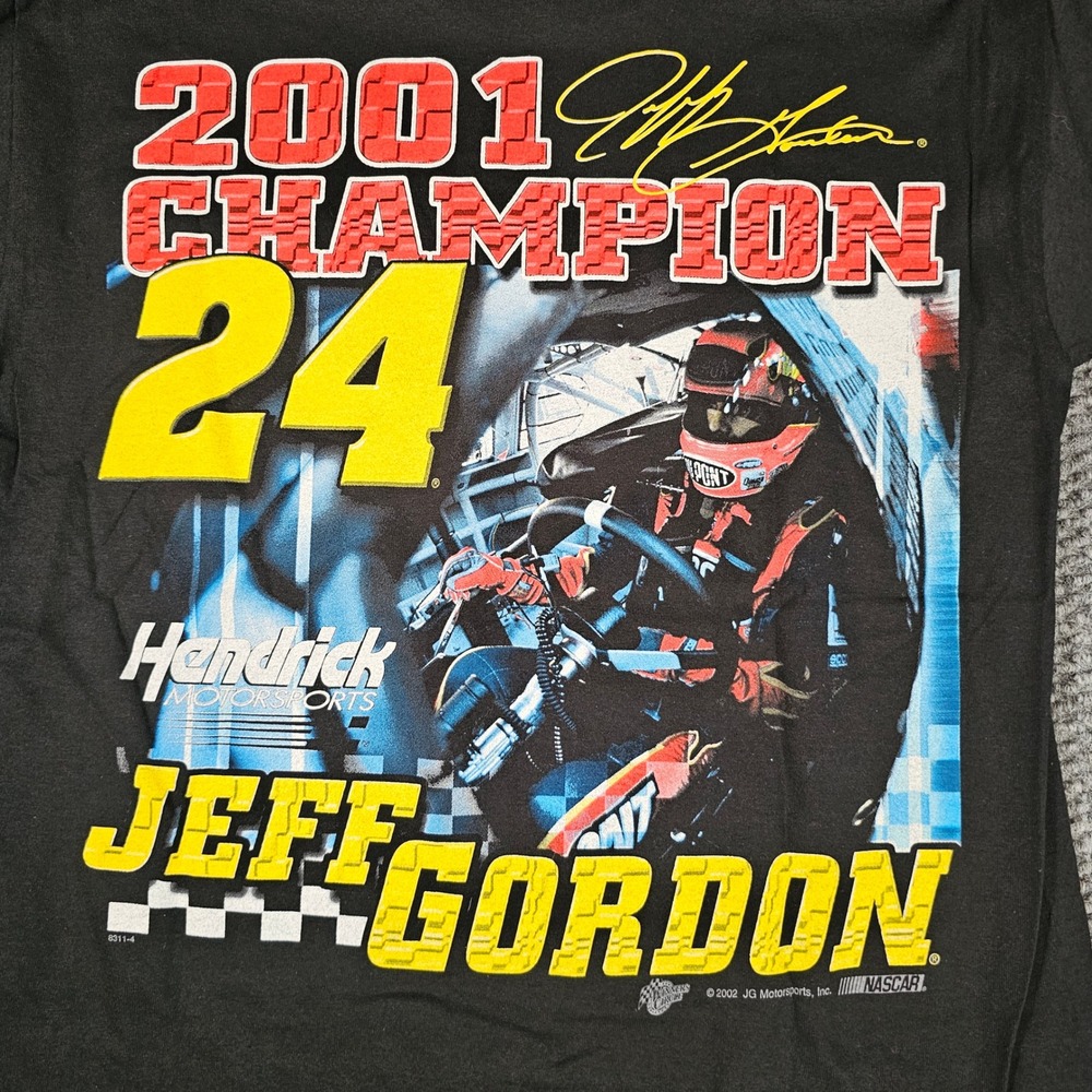 Competitors View Jeff Gordon NASCAR Champion 2001 Racing Graphic Tee‎ M Vintage